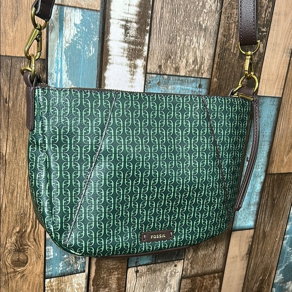 Fossil Green Patterned Crossbody Bag - Picture 2 of 15